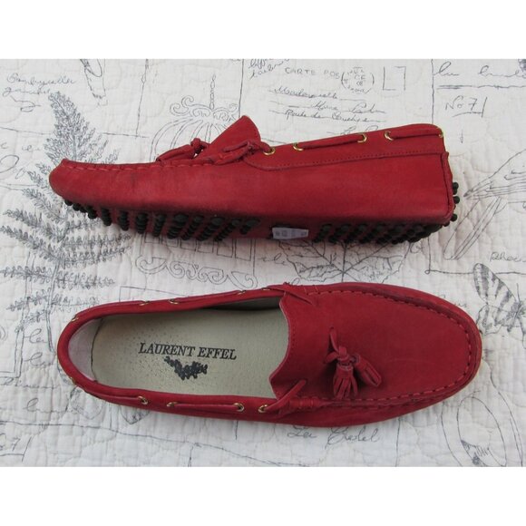 Laurent Effel Women's Shoes Red Driving tassels Loafer Flats EU 39 Made In Italy - Picture 8 of 12